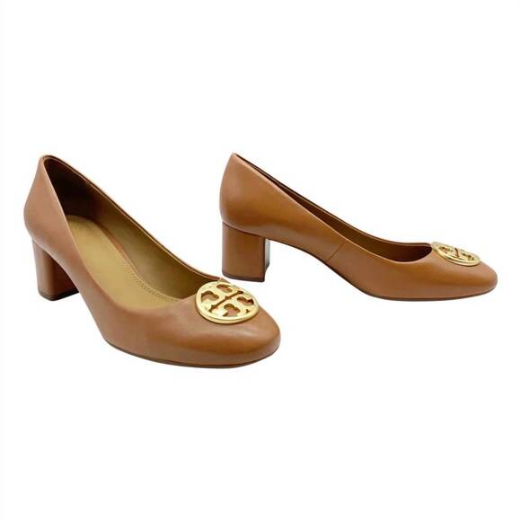 NEW TORY BURCH women's chelsea nappa pumps in brown leather - Picture 6 of 8